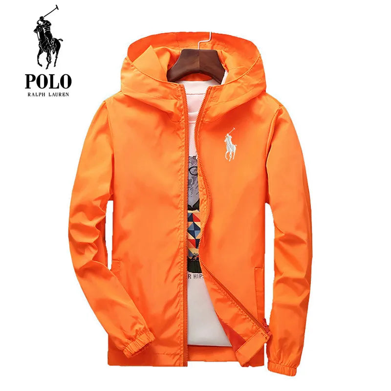 Polo Ralph Lauren Summer Waterproof Hiking Jacket, Men's Fishing, Hooded, Gym, Sports, Running Jacket, Outdoor, Sun Protection