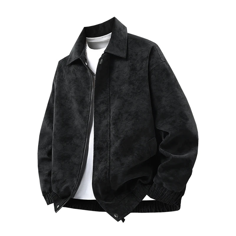 Jacket men's loose leather jacket locomotive suit men's gangster handsome hip-hop European and American street trend jacket