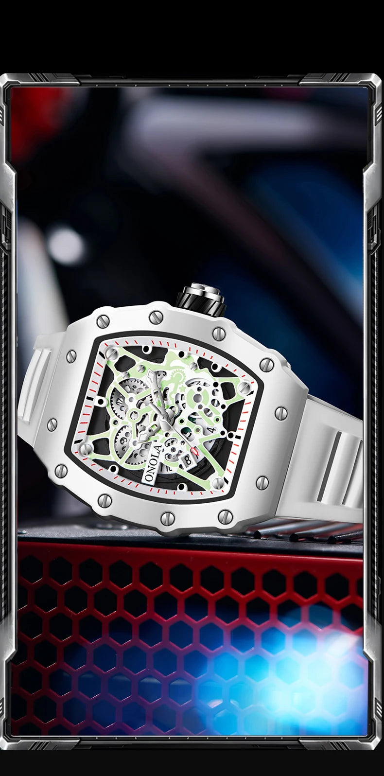 TOP Hot Selling Men Watch Fashion Brand ONOLA Quartz Silicone Tape Watches men Clock