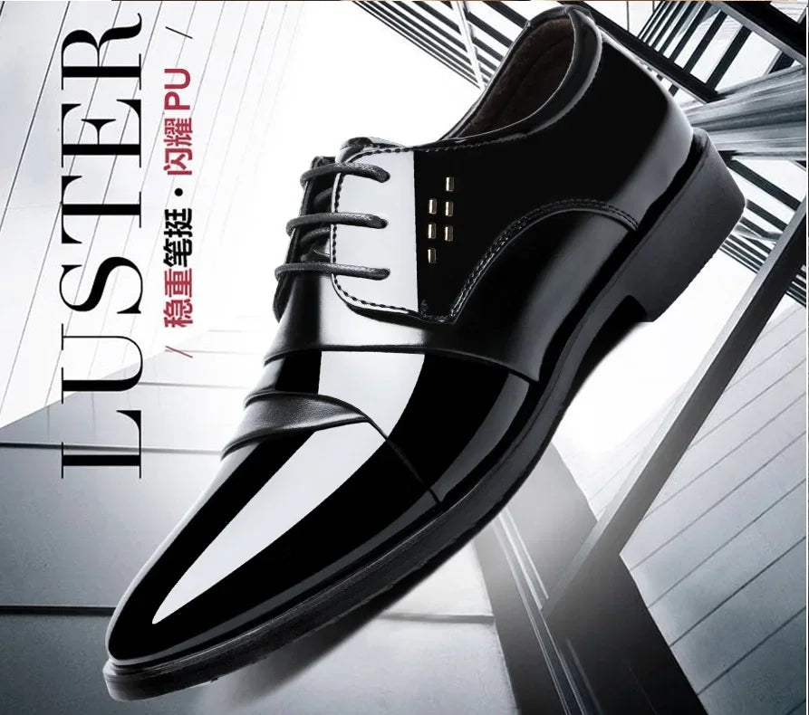 Business Dress Men Shoes Luxury Mens Dress Shoes Patent Leather Oxford Shoes for Men Oxfords Footwear High Quality Leather