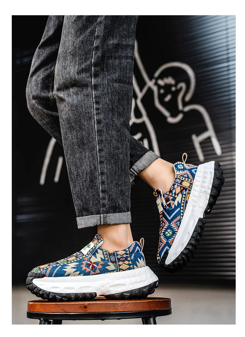 Men's Shoes 2025 Hot Sale New Arrival Breathable Embroidered Thick Sole Height Increasing Casual Sports Shoes Male Sneakers