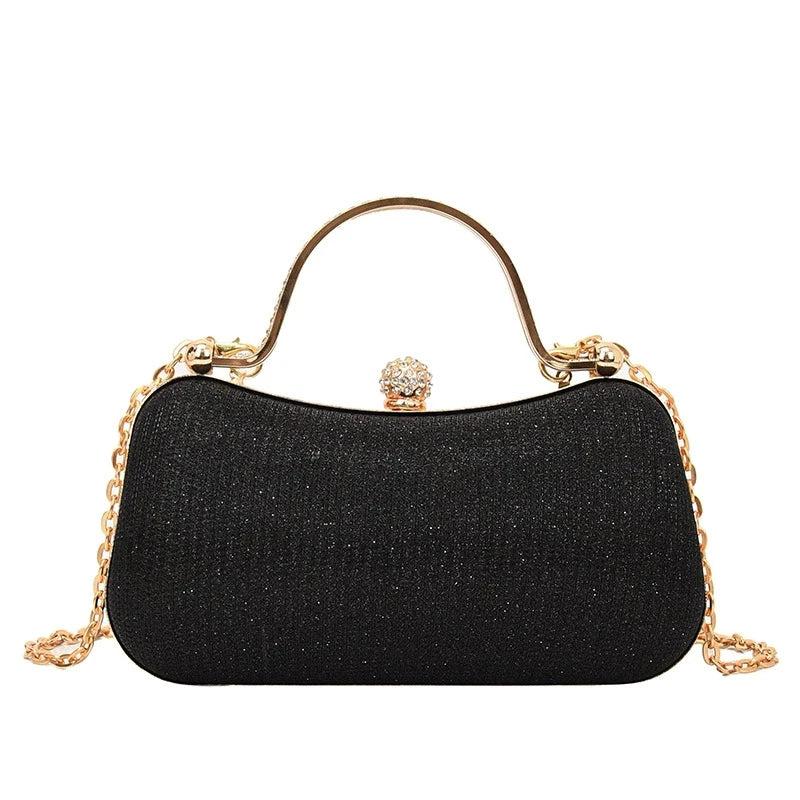 Shiny Mini Evening Bag, Rhinestone Chain Purse