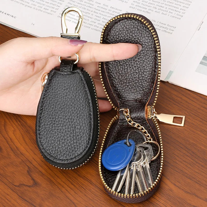 Leather Zipper Key Wallet