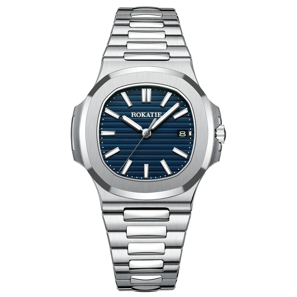 ROKATIE Mechanical Watches Luminous Needle Stainless Steel 316L 9015 Movement Automatic Watch 5ATM Waterproof Automatic Watch