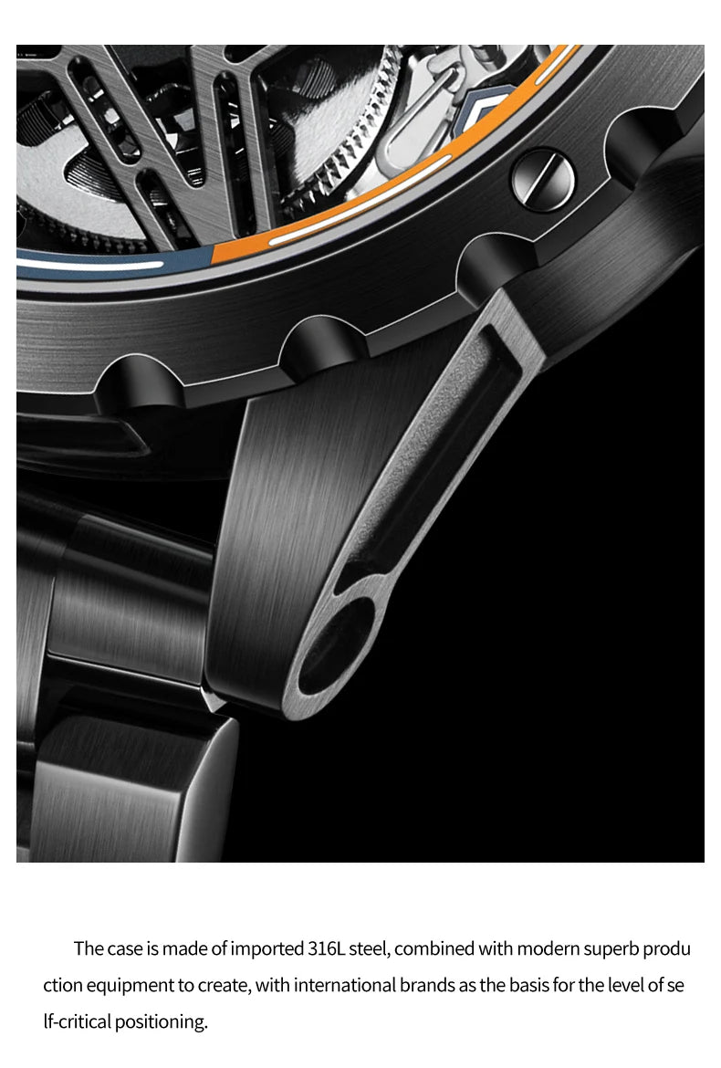 IDEAL KNIGHT 6803 Tourbillon Watch Automatic Mechanical Watch Luminous Waterproof Clock High Quality Fashion Business Men Watch