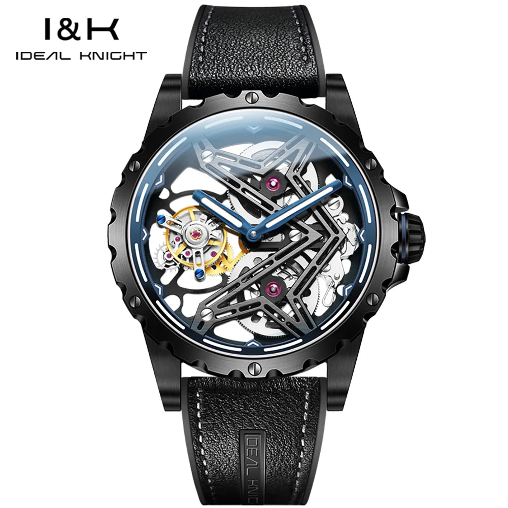 IDEAL KNIGHT 6803 Tourbillon Watch Automatic Mechanical Watch Luminous Waterproof Clock High Quality Fashion Business Men Watch
