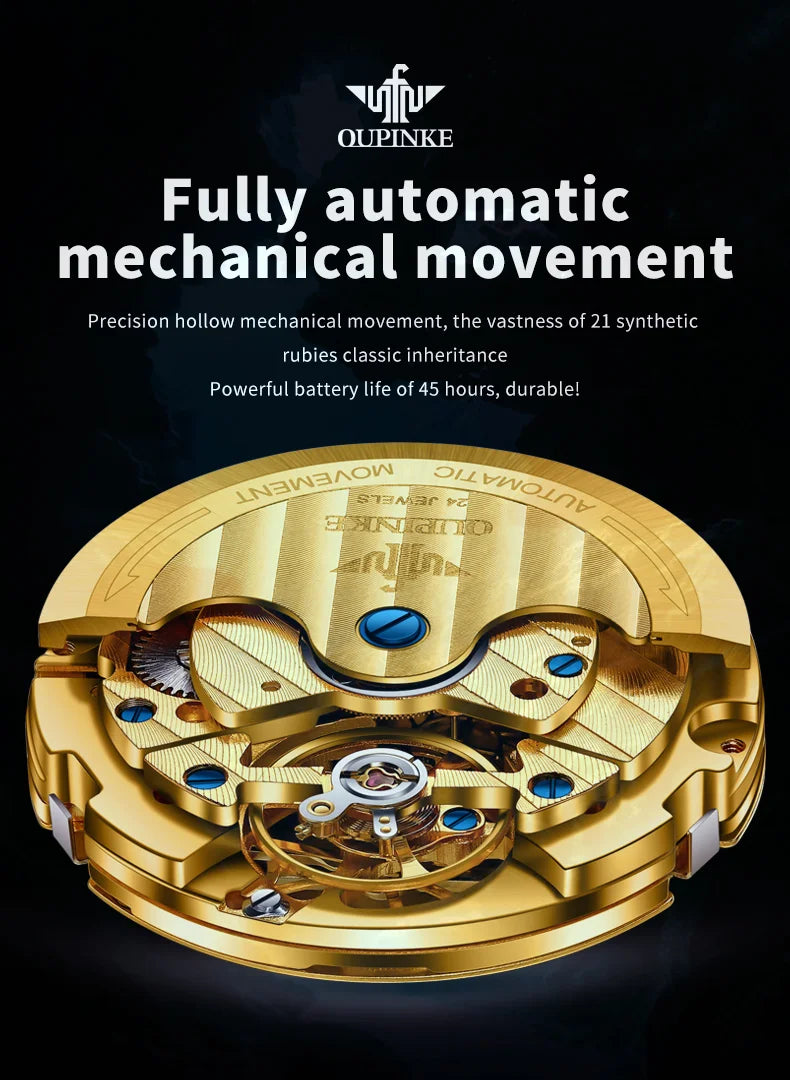 OUPINKE Automatic Mechanical Watches for Men White Black Panda Eye Skeleton Luxury Top Brand Sapphire Mirror Male Diving Watches