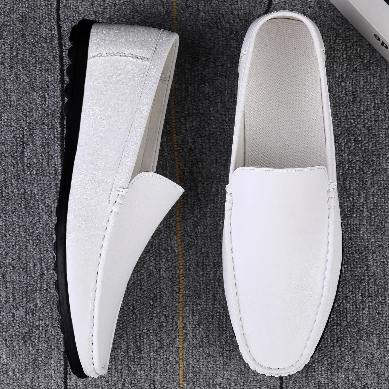 Man Casual Shoes Leather Slip On Super Lightweight Male Shoes