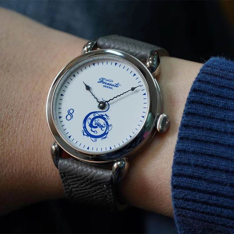 FARASUTE Men Automatic Watch 40mm Luxury Mechanical Wristwatch Sapphire Enamel Dial Hangzhou 5000 Small Rotor Dragon Limited