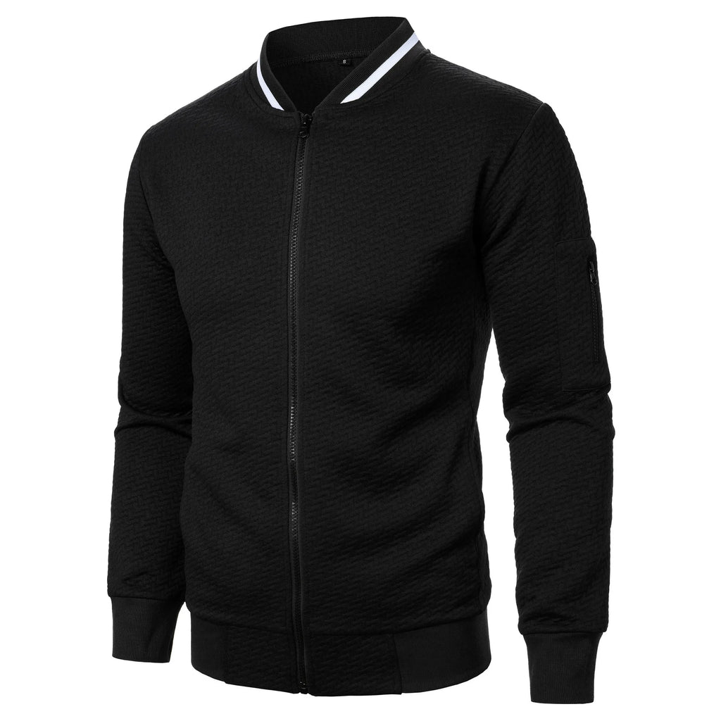 Men's Baseball Jacket Streetwear Autumn New Fashion Solid Color Casual Jackets for Men Jacquard Fabric Men's Coat