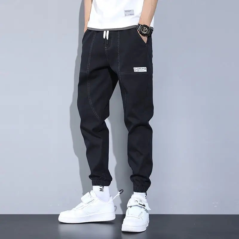 Loose Fit Men's Denim Jeans Casual Workwear Harlan Pants Trousers Harajuku Sle Cotton Polyester Blend Wear Resistant