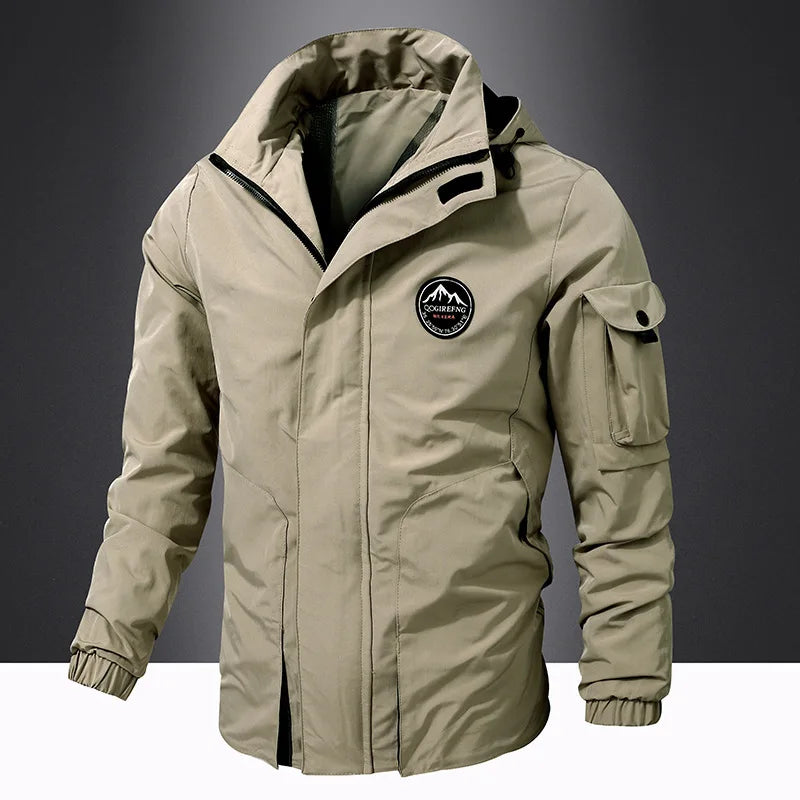 Jacket men's jacket spring and autumn casual jacket hooded top outdoor mountaineering leisure travel men's wear
