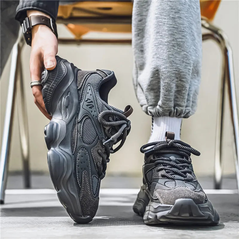 Sports Casual Men Shoes Anti Slip Wear-Resistant Trendy Breathable Outdoor Running Soft Platform Soles Comfort Male Sneakers