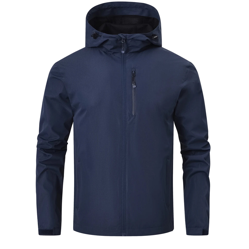 Summer Men's Raincoat, Waterproof Lightweight Breathable Jacket for Camping Hiking Cycling Fishing with Inner Pocket
