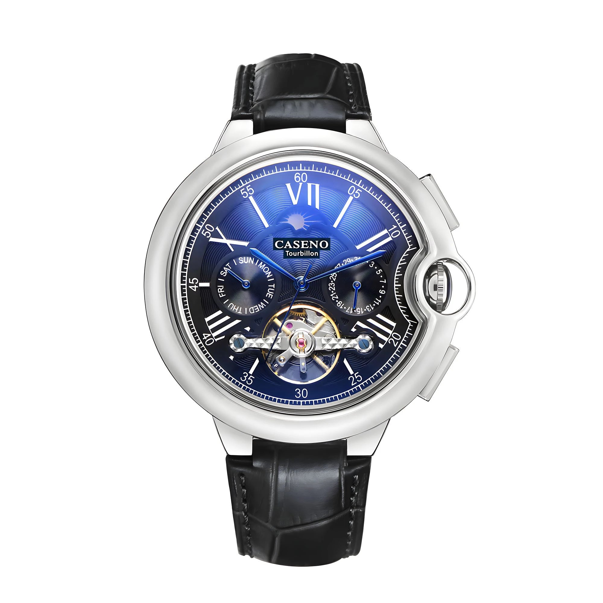 CASENO Star Roman Grand Men's Fully Automatic Watch Tourbillon Belt Mechanical Watch-831GSR