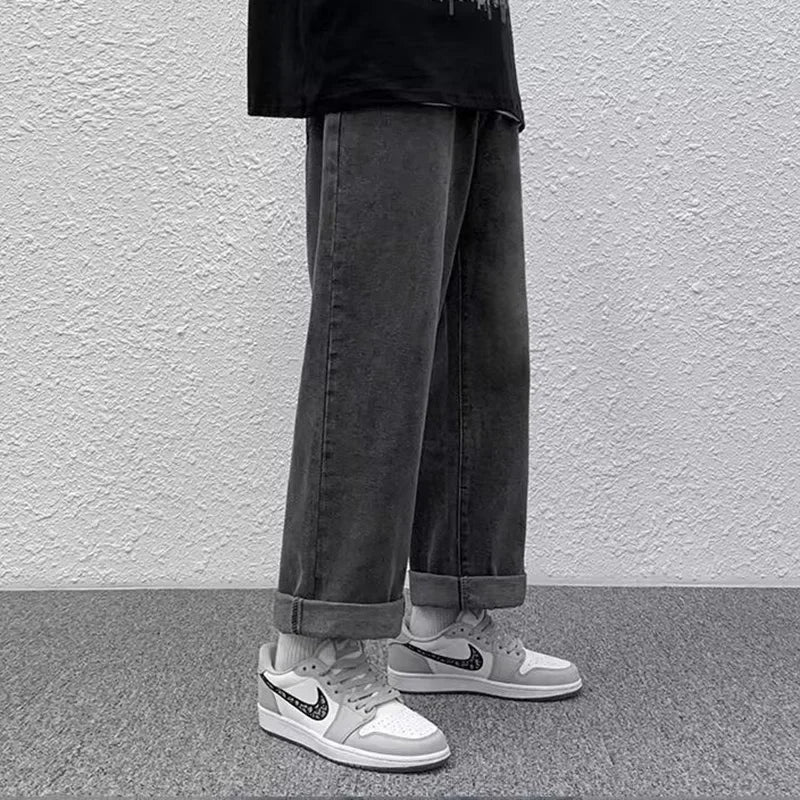 2025 Men Baggy Casual Jeans Male High Street Straight Leg Denim Pants American Classic Retro Summer Casual Long Trousers