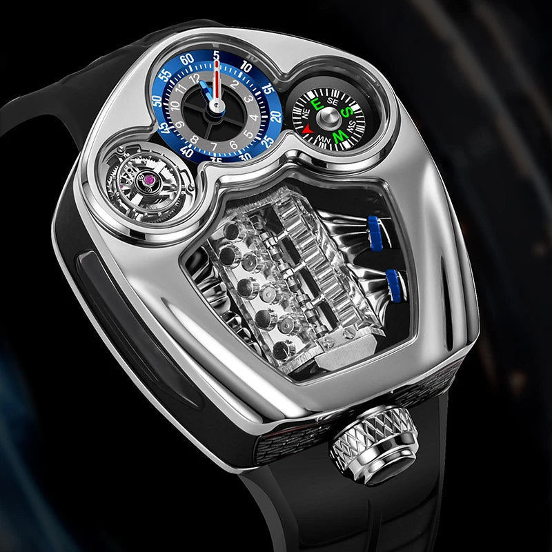 Pindu's top brand fully automatic mechanical watch sports engine personalized design interesting and classic watch