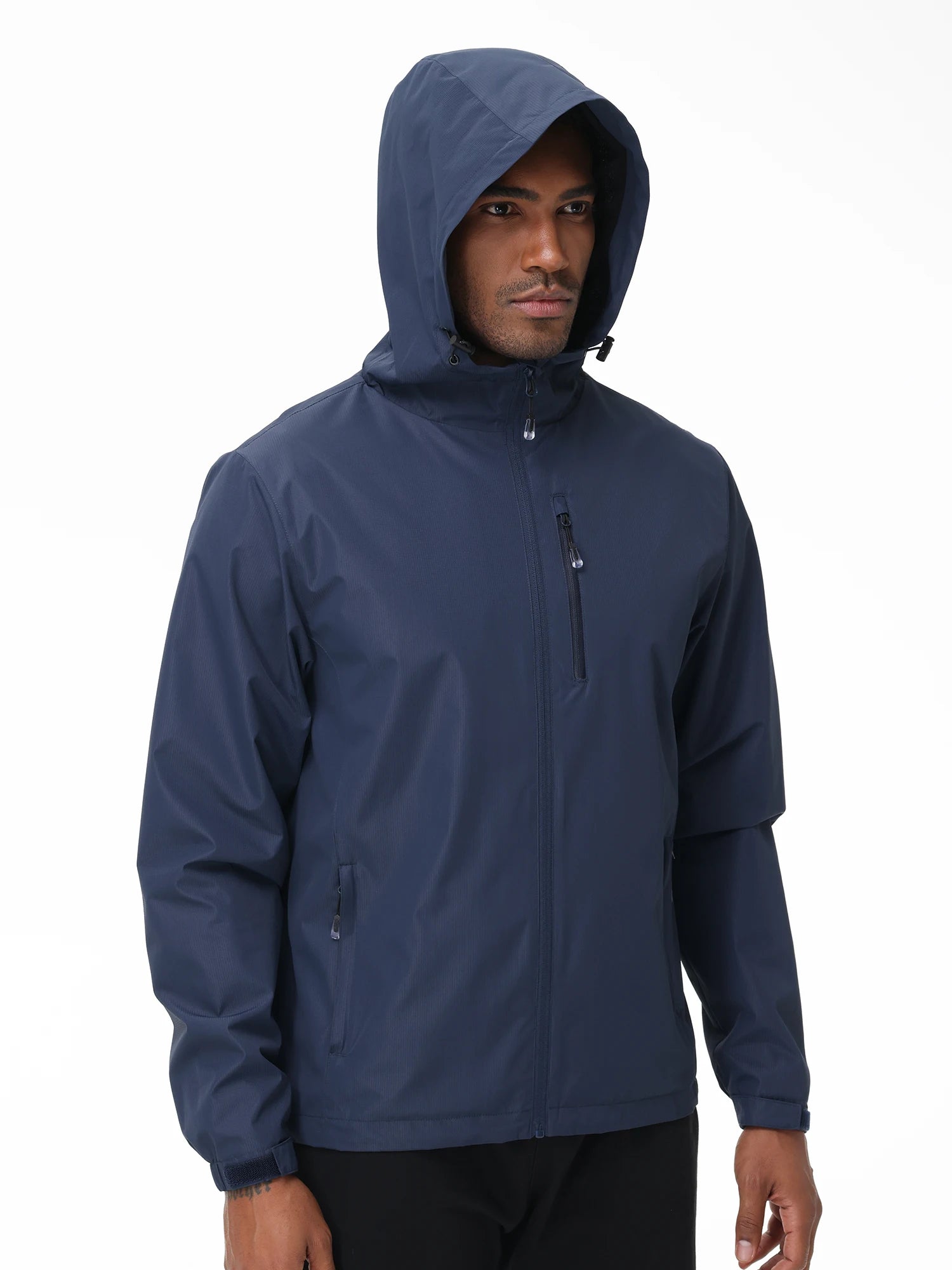 Summer Men's Raincoat, Waterproof Lightweight Breathable Jacket for Camping Hiking Cycling Fishing with Inner Pocket