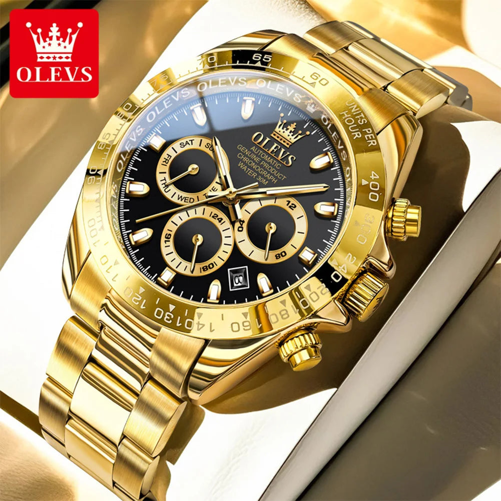 OLEVS 6638 Men Watch Brand Mechanical Movement Automatic Watch Men Luxury Waterproof Calendar Timing Code Original Men Watch