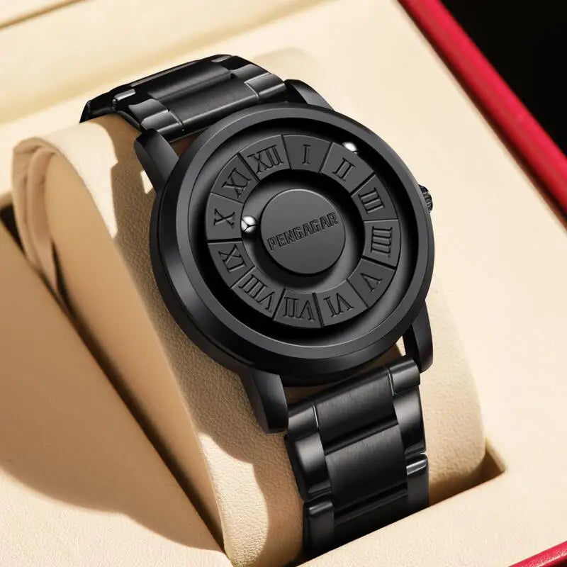 2025 Luxury Watch Men Creative Scrolling Pointer Magnetic Force Sport Watches Men Quartz Chronograph Man Clock Relogio Masculino