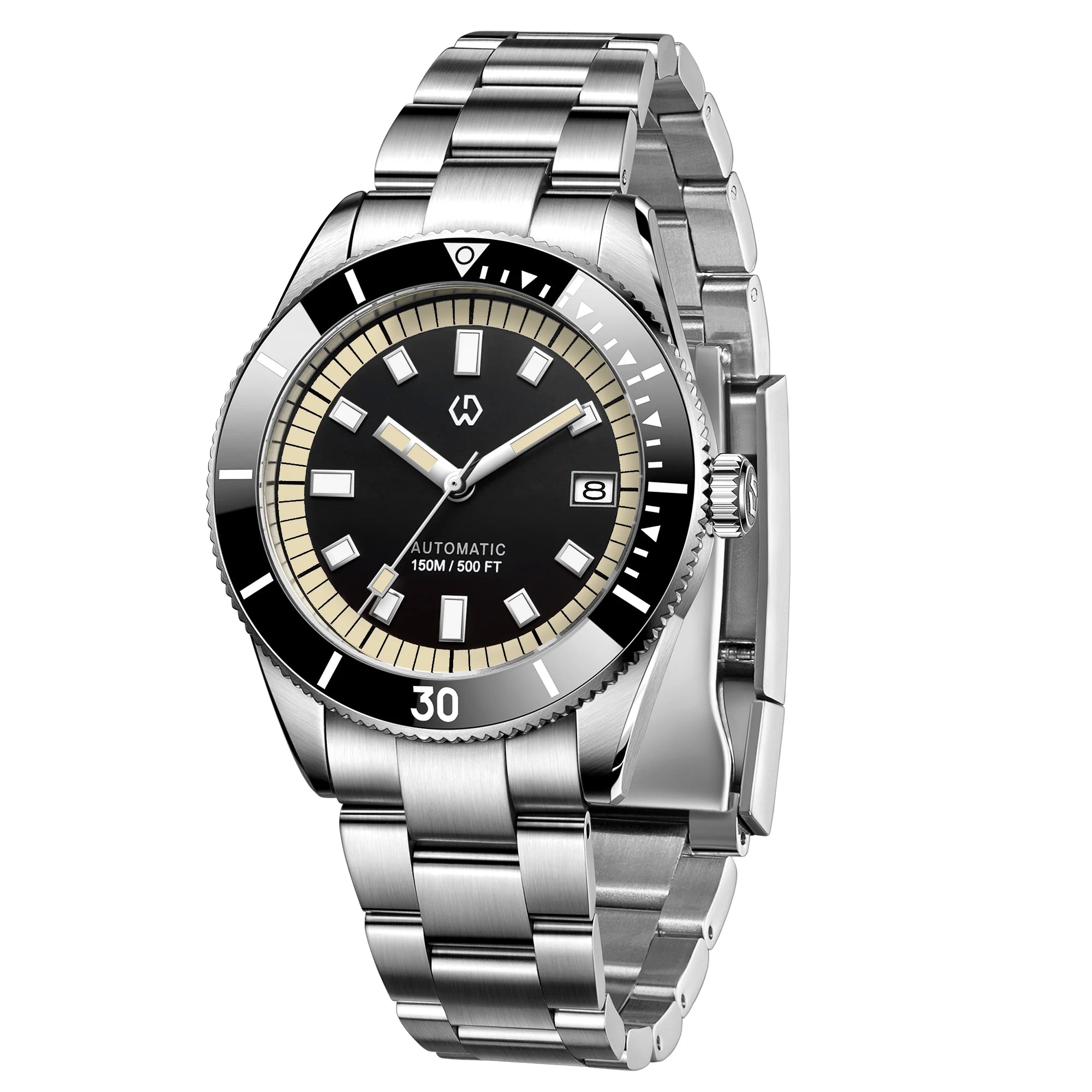 WISHDOIT New Watch Men's Automatic Super Luminous Bezel Mechanical Watch Japan NH35 150 Waterproof Diving Production