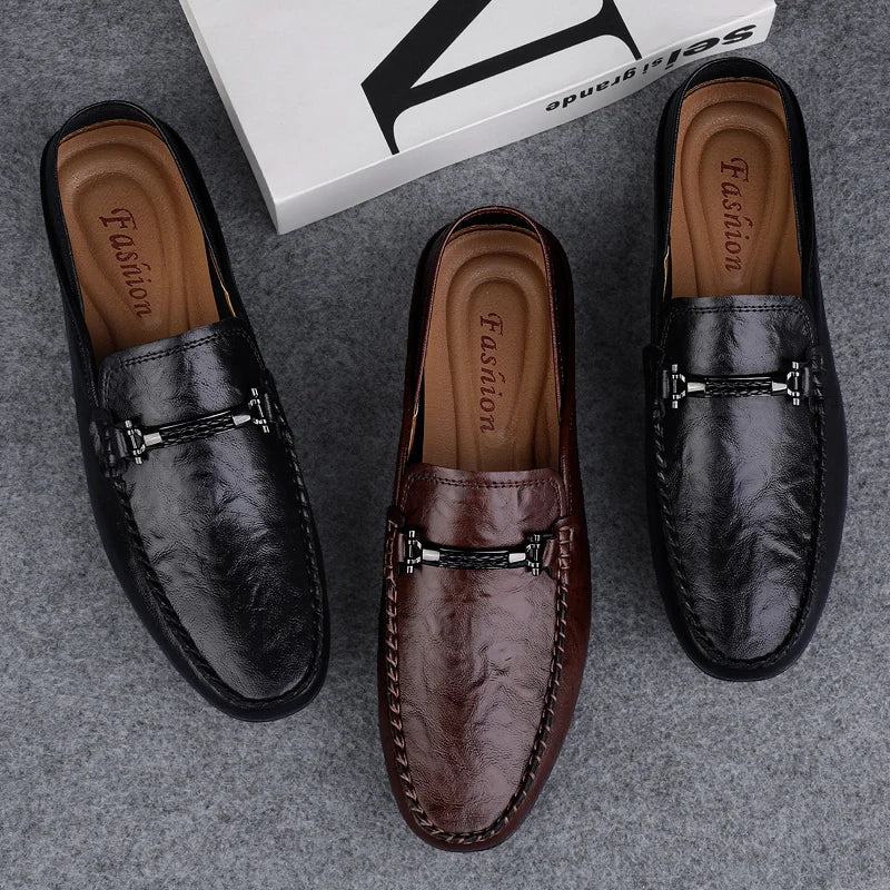 Genuine Leather Mens Loafers Casual Shoes Comfortable Moccasins Luxury Formal Slip on Flats Driving Shoes for Man Walking Shoes