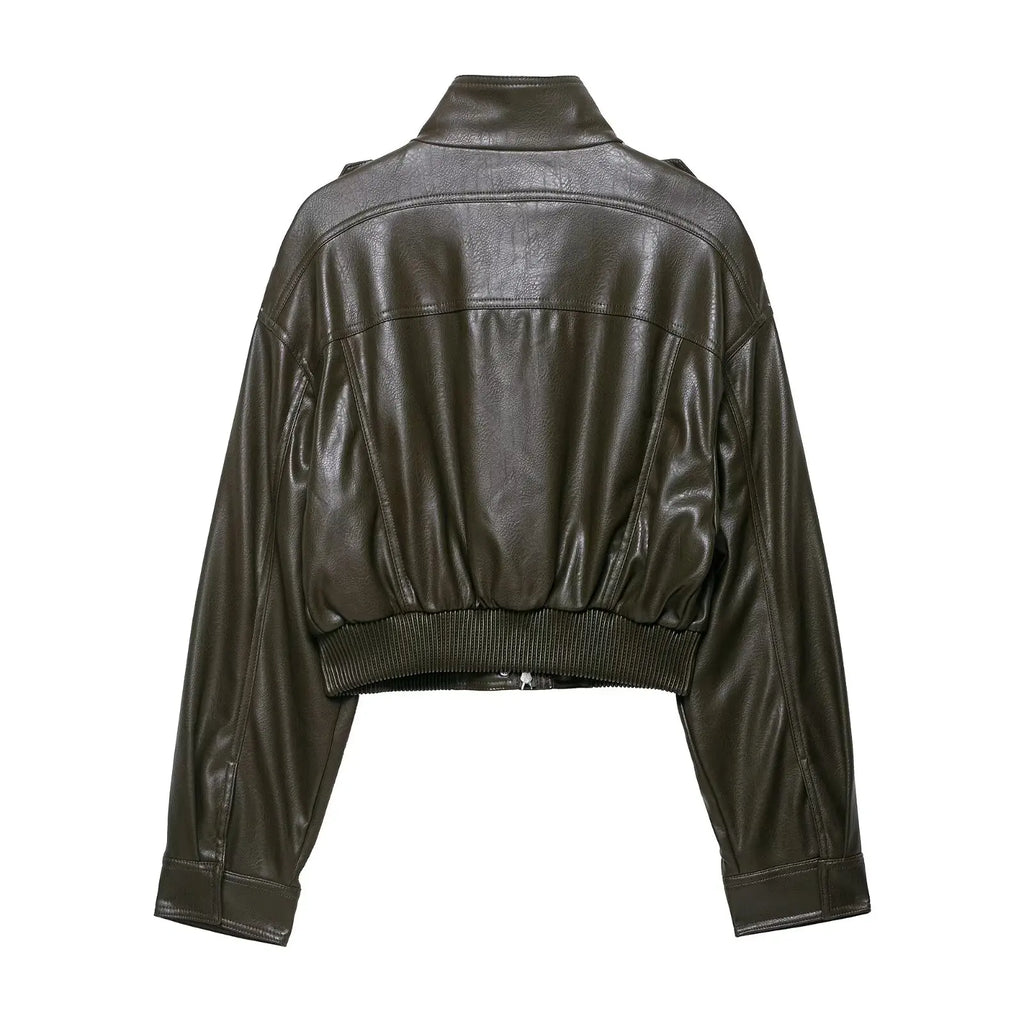 Women's Jacket 2025 New Arrival Women's Casual Fashion Faux Leather Jacket