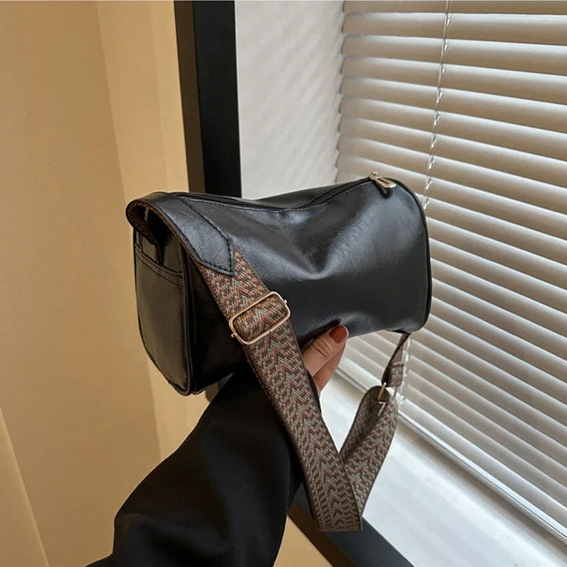 Leather Boston Women Small Handbag