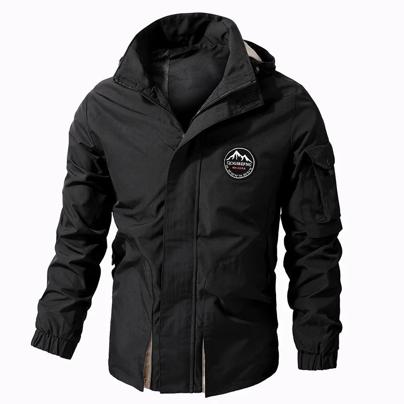 Jacket men's jacket spring and autumn casual jacket hooded top outdoor mountaineering leisure travel men's wear