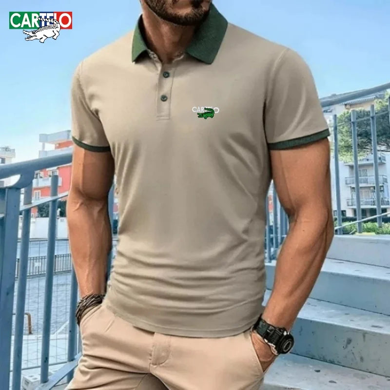 Men's High Quality Short sleeved Polo Shirt Summer Fashion Business Leisure Multi functional Top