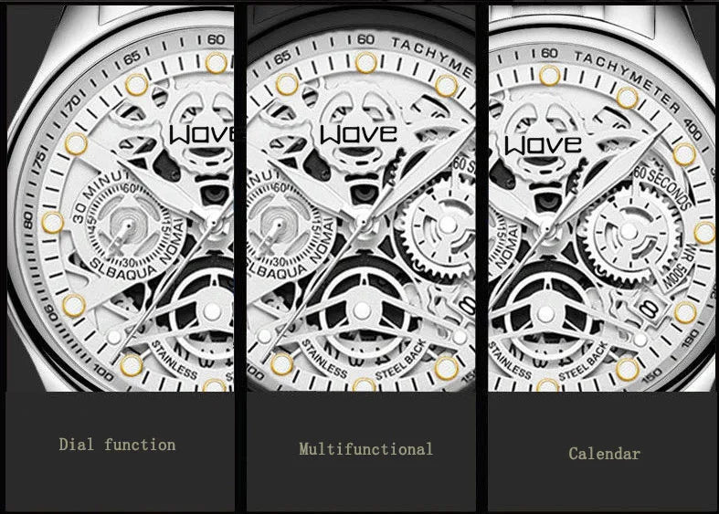UTHAI Men's Watch Business Light Luxury high-end Brand Versatile Gold Hollow Male Fashion Quartz Clock Watches