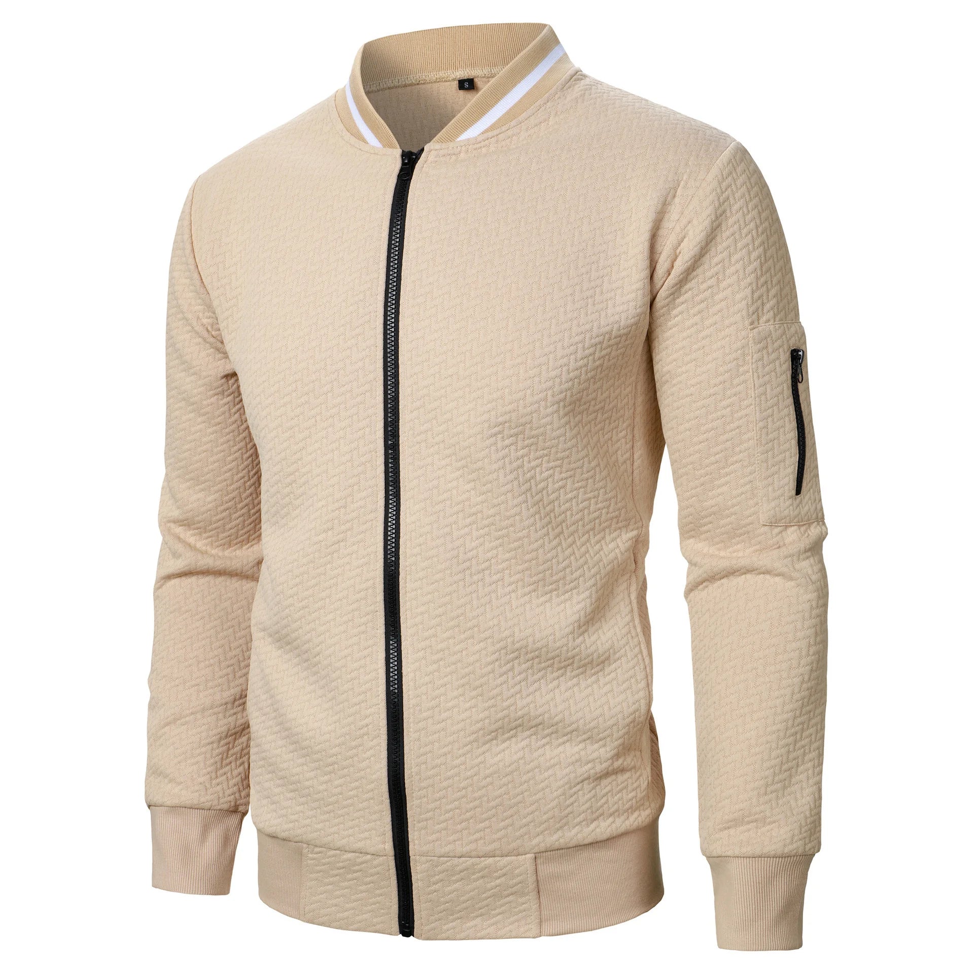 Men's Baseball Jacket Streetwear Autumn New Fashion Solid Color Casual Jackets for Men Jacquard Fabric Men's Coat