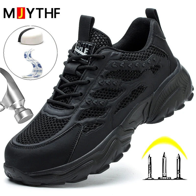 Breathable Mesh Safety Shoes Men White Protective Shoes For Men